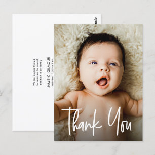 Carte Postale Faire de la calligraphie Photo de bébé moderne Nai