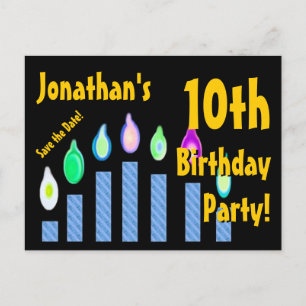 Carte Postale Faire-part 10e anniversaire Save the Date Festive Candles V13