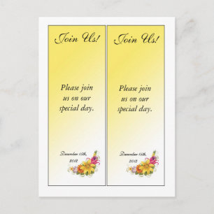 Carte Postale Faire-part 2 bouquet de fleurs Enregistrer la date Signet