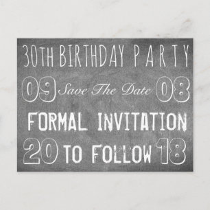 Carte Postale Faire-part 30e fête d'anniversaire Enregistrer la date Tablea