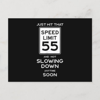 Carte Postale Faire-part 55e anniversaire Limite de vitesse Signal Auto Méc