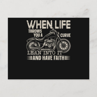 Carte Postale Faire-part 57.Biker Quand La Vie Vous Lance Une Courbe Lean D