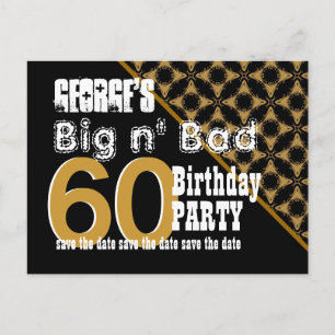 Carte Postale Faire-part 60e anniversaire Enregistrer la date Motif Diagona