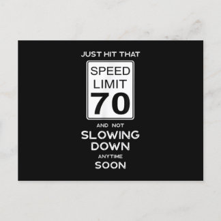 Carte Postale Faire-part 70e anniversaire Speed Limit Signal Auto Mécanic C
