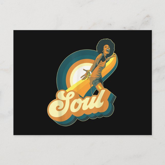 Carte Postale Faire-part 70s Funk Afro Disco Soul (Devant)