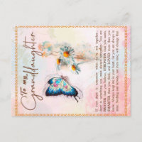À Mon Cadeau Petite-Fille, Beau Cadeau Papillon