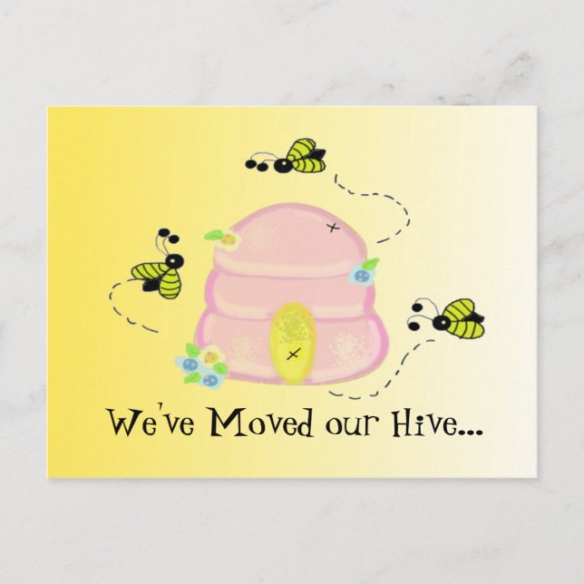 Carte Postale Faire-part Abeilles occupées que nous avons déplacées (Devant)