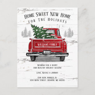 Carte Postale Faire-part Accueil pour les vacances Vintage Camion rouge Dém
