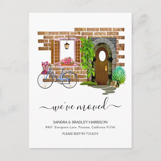 Carte Postale Faire-part Adresse nouvelle aquarelle simple moderne (Devant)