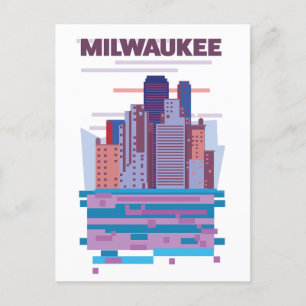 Carte Postale Faire-part Affiche de voyage à Milwaukee