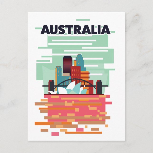 Carte Postale Faire-part Affiche de voyage Australie (Devant)