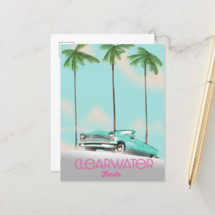 Carte Postale Faire-part Affiche de voyage de style vintage Clearwater Flor