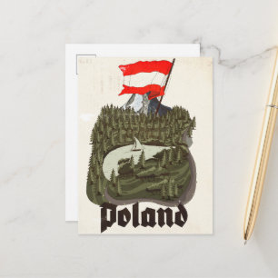 Carte Postale Faire-part Affiche de voyage vintage Pologne