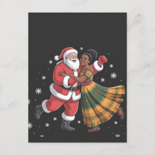 Carte Postale Faire-part African Père Noël Mme Claus Danser African America
