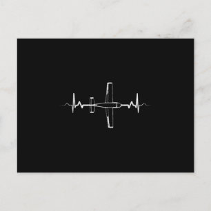 Carte Postale Faire-part Airplane Heartbeat Pilot Aviation RC Model Flight