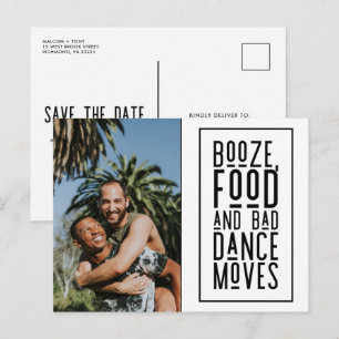 Carte Postale Faire-part Alcool, Nourriture, Danse Ridicule Drôle LGBT Gay 