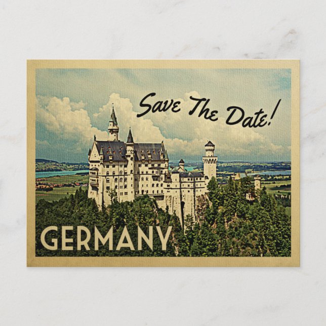 Carte Postale Faire-part Allemagne Sauvegarder la date Château de Neuschwan (Devant)