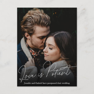 Carte Postale Faire-part Amour de mariage patient reporté photo simple