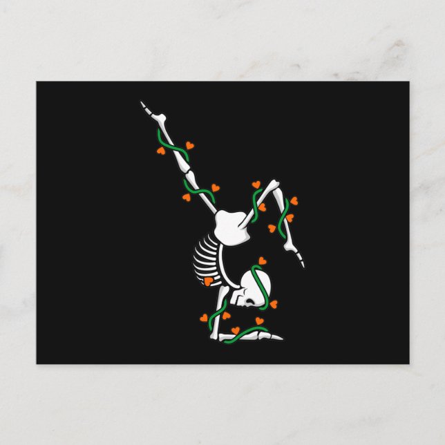 Carte Postale Faire-part Amour Gymnastique Skeleton Gymnaste Amateur de gym (Devant)