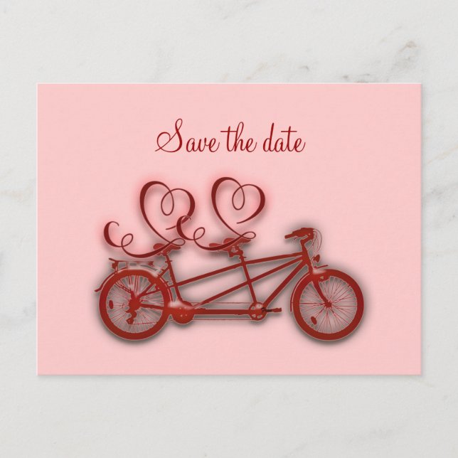 Carte Postale Faire-part amour tandem (Devant)