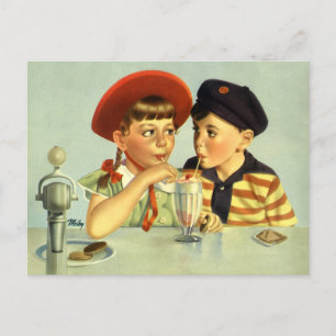 Carte Postale Faire-part Amour vintage, Romance, Romantique, Sauvez la date