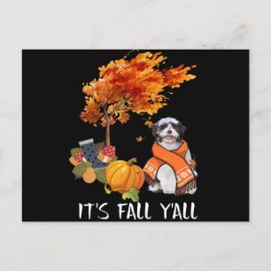 Carte Postale Faire-part Amoureux des chiens   Shih Tzu c'est l'automne vou