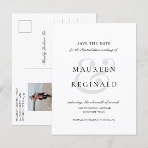 Carte Postale Faire-part Ampersand Photo Mariage traditionnel Enregistrer l