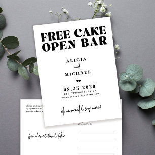 Carte Postale Faire-part Amusant mariage décontracté simple et moderne enre