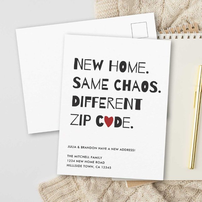 Carte Postale Faire-part Amusant mignon Moderne Minimaliste Déplacement (Créateur téléchargé)