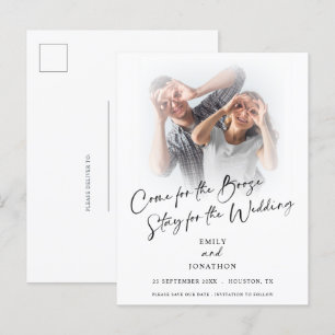 Carte Postale Faire-part Amusez-Vous Venez Pour Boissons Photo Sauvegarder 