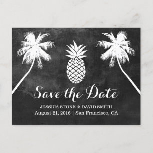 Carte Postale Faire-part Ananas Palm Tree Marque tropicale Enregistrer la d