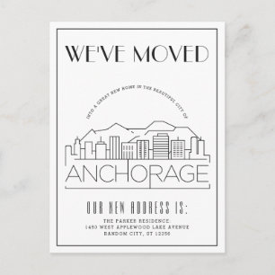 Carte Postale Faire-part Anchorage   Changement d'adresse de la ville au st