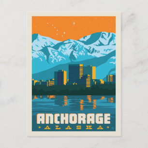 Carte Postale Faire-part Ancrage, Alaska Save the date