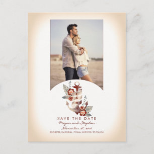 Carte Postale Faire-part Ancre de plage nautique Photo Enregistrer la date