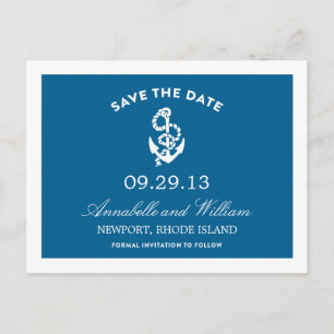 CARTE POSTALE FAIRE-PART ANCRE NAUTIQUE   CARTON D'INVITATION POUR SAUVER L