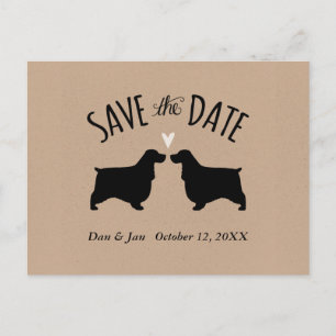 Carte Postale Faire-part Anglais Cocker Espagnols Mariage Enregistrer la da