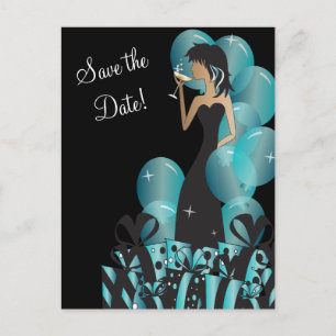 Carte Postale Faire-part Anniversaire ou princesse Girl de diva de partie