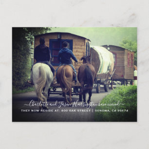 Carte Postale Faire-part Annonce de déménagement de caravane