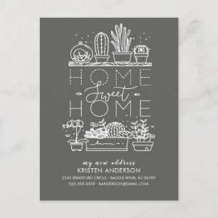 Carte Postale Faire-part Annonce de déménagement de succulente Home Sweet H