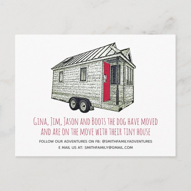 Carte Postale Faire-part Annonce de déménagement de Tiny House (Devant)