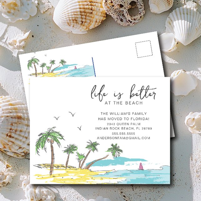 Carte Postale Faire-part Annonce de déménagement Ocean Breeze (Créateur téléchargé)