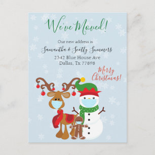 Carte Postale Faire-part Annonce de déménagement pour les fêtes de Noël 202