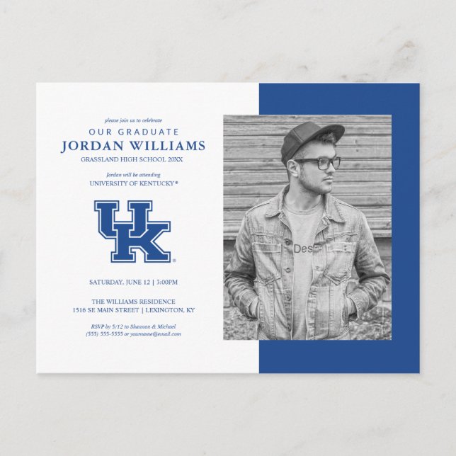 Carte Postale Faire-part Annonce de futur diplômé du Kentucky (Devant)