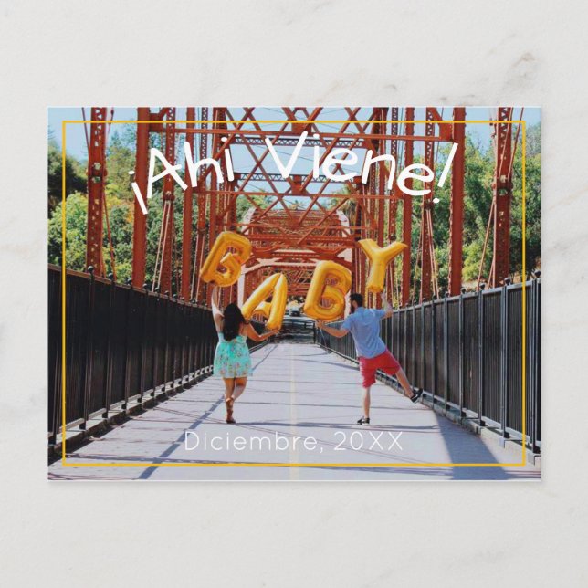 Carte Postale Faire-part Annonce de grossesse en espagnol (Devant)