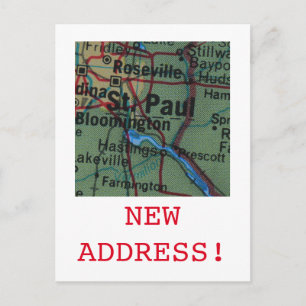 Carte Postale Faire-part Annonce de la nouvelle adresse de St Paul