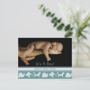 Carte Postale Faire-part Annonce de naissance de garçon