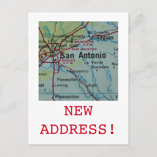 Carte Postale Faire-part Annonce de nouvelle adresse à San Antonio (Devant)