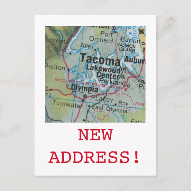 Carte Postale Faire-part Annonce de nouvelle adresse à Tacoma (Devant)