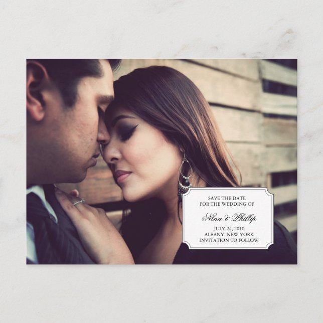Carte Postale Faire-part annonce de photo de sauvegarde de date (Devant)