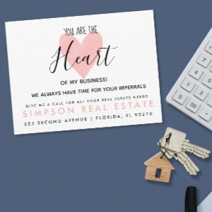 Carte Postale Faire-part Annonce de recommandations de cœur de l'immobilier